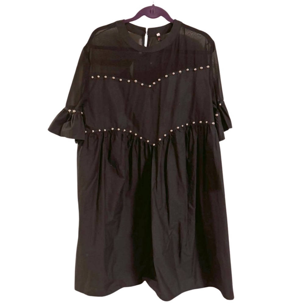 N by Nancy Tiered  Black dress embellished